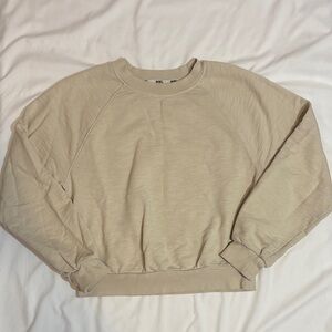Light Sand Madewell Crewneck Pullovers Sweatshirt, Slightly Cropped, Small